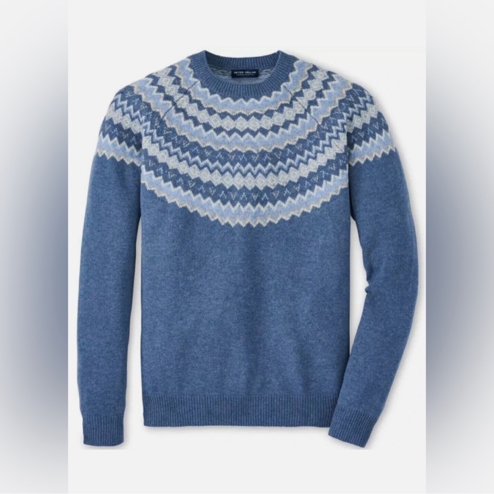Peter Millar Cashmere Lambswool Brunhall Fair Isle Crewneck Sweater Men's XL NWT